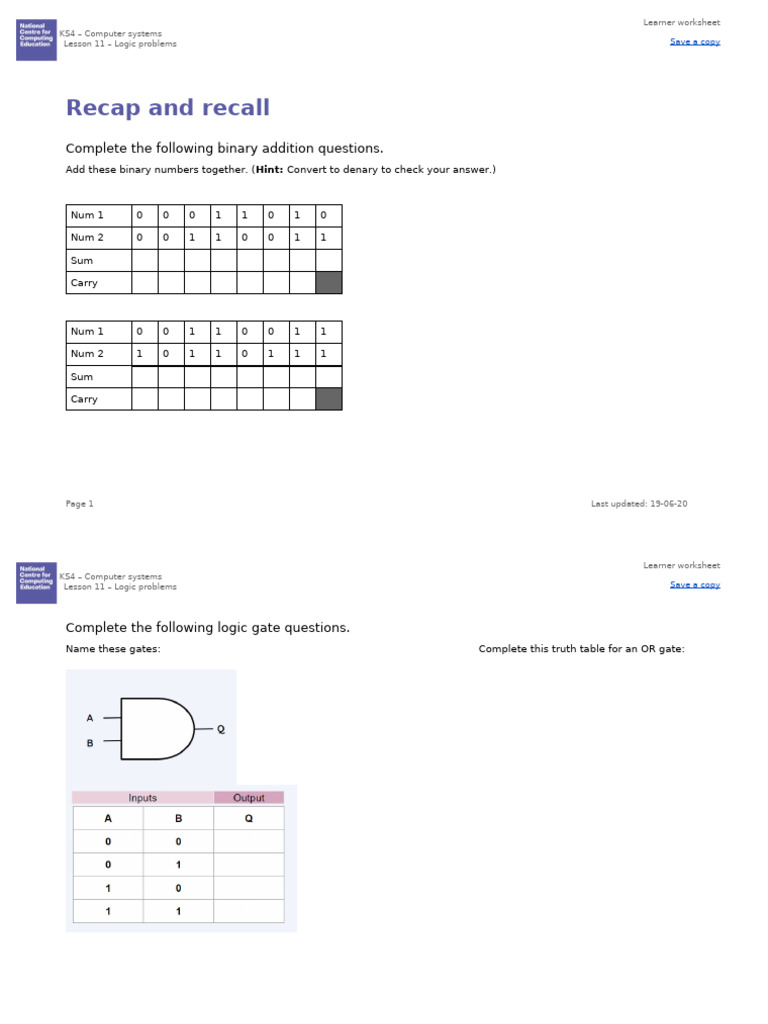 A0 Worksheet - Recall Prior Knowledge | PDF