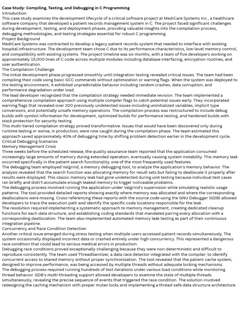 Case Study Compiling, Testing, and Debugging in C - 251224 - 122529 ...