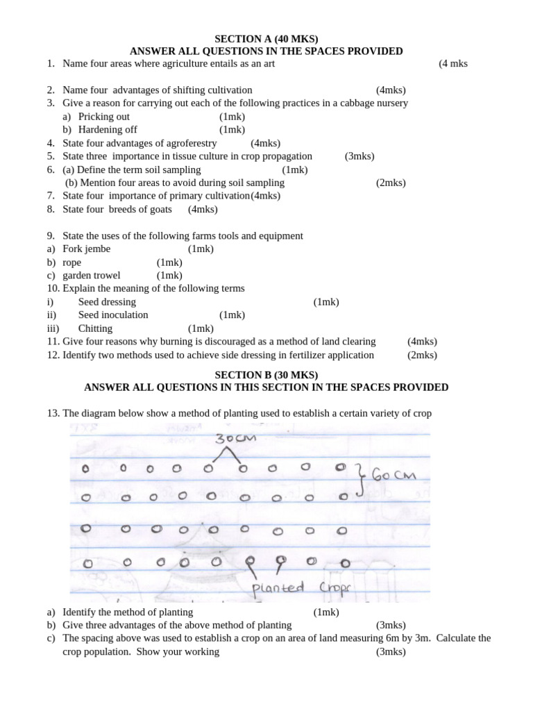 Agriculture f2 April Holyday Assignment | PDF | Fertilizer | Agriculture