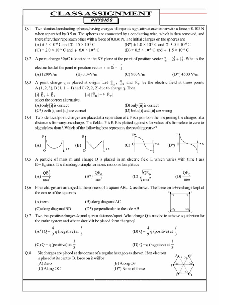 Electrostatics DPP JEE ADV | PDF