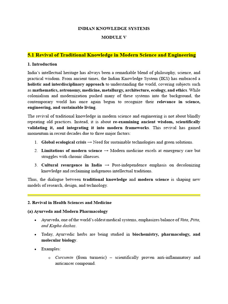 Module V - Hs241306 Indian Knowledge Systems | PDF | Ayurveda