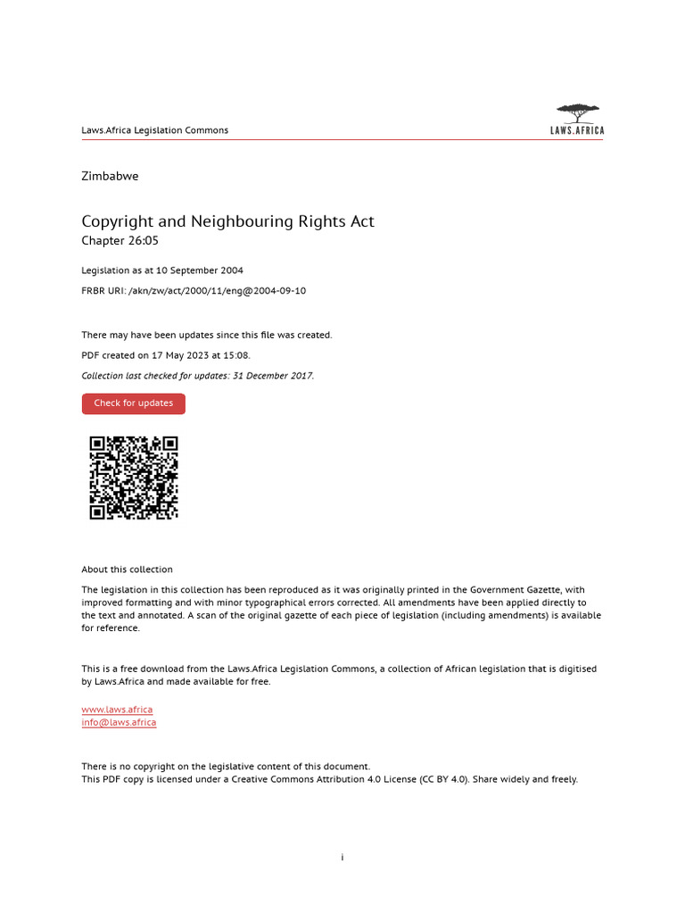 Copyright and Neighbouring Rights Act | PDF | Copyright | License
