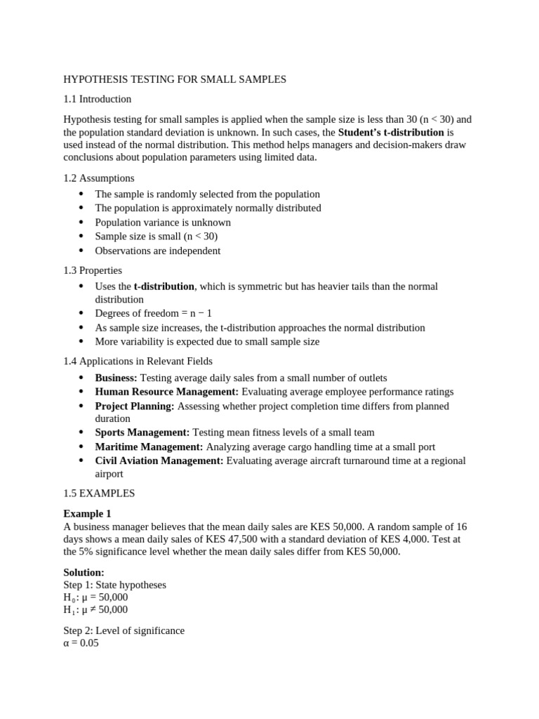 T Test Chi Square and Anova Notes | PDF | Student's T Test ...