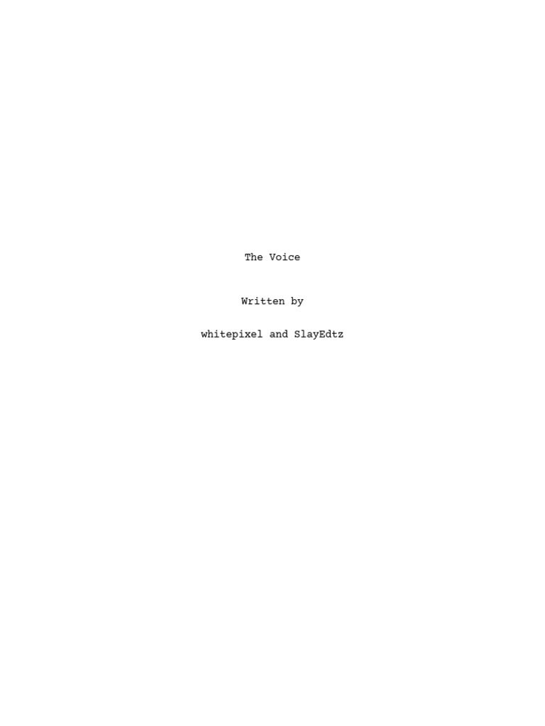The Voice Final Final Script | PDF