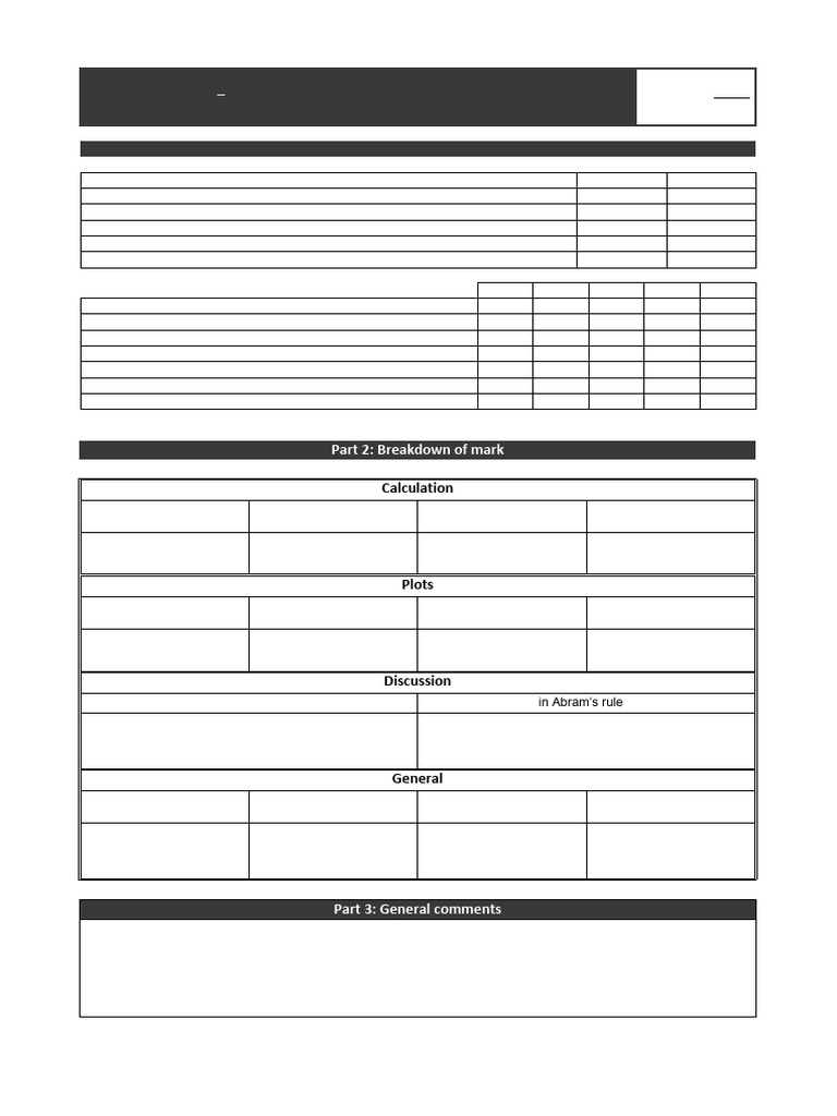 CEGE0011 Lab 1 Marking Sheet - Template | PDF