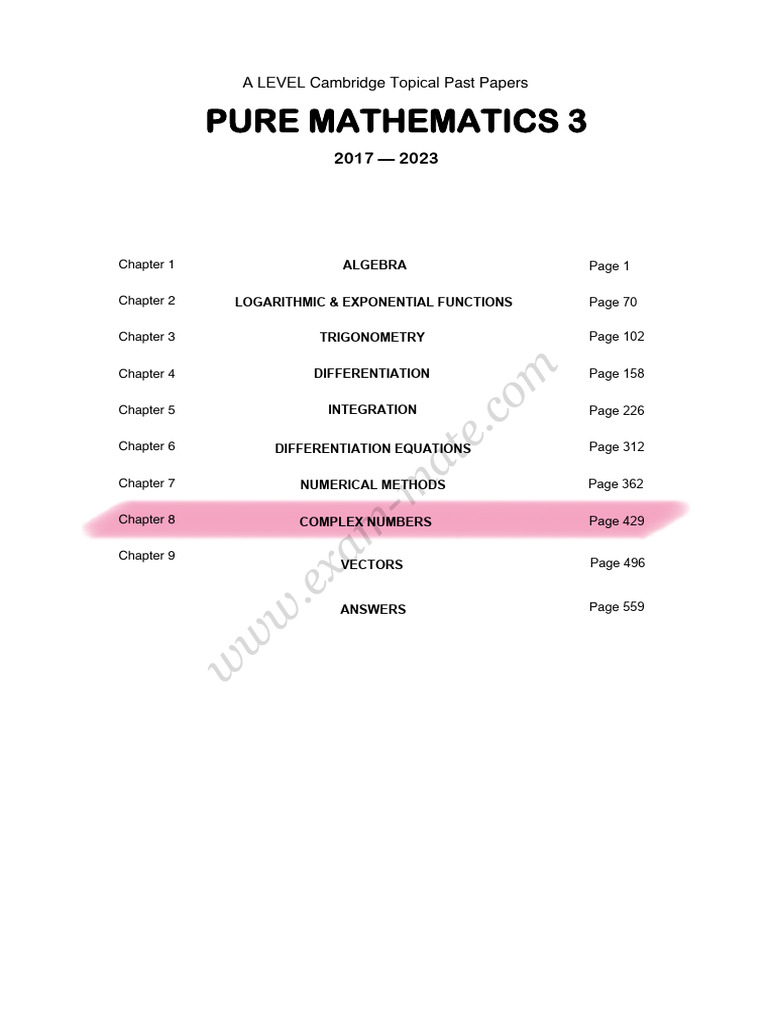 9709 Pure Maths 3 - 8. Complex Numbers | PDF | Mathematics ...