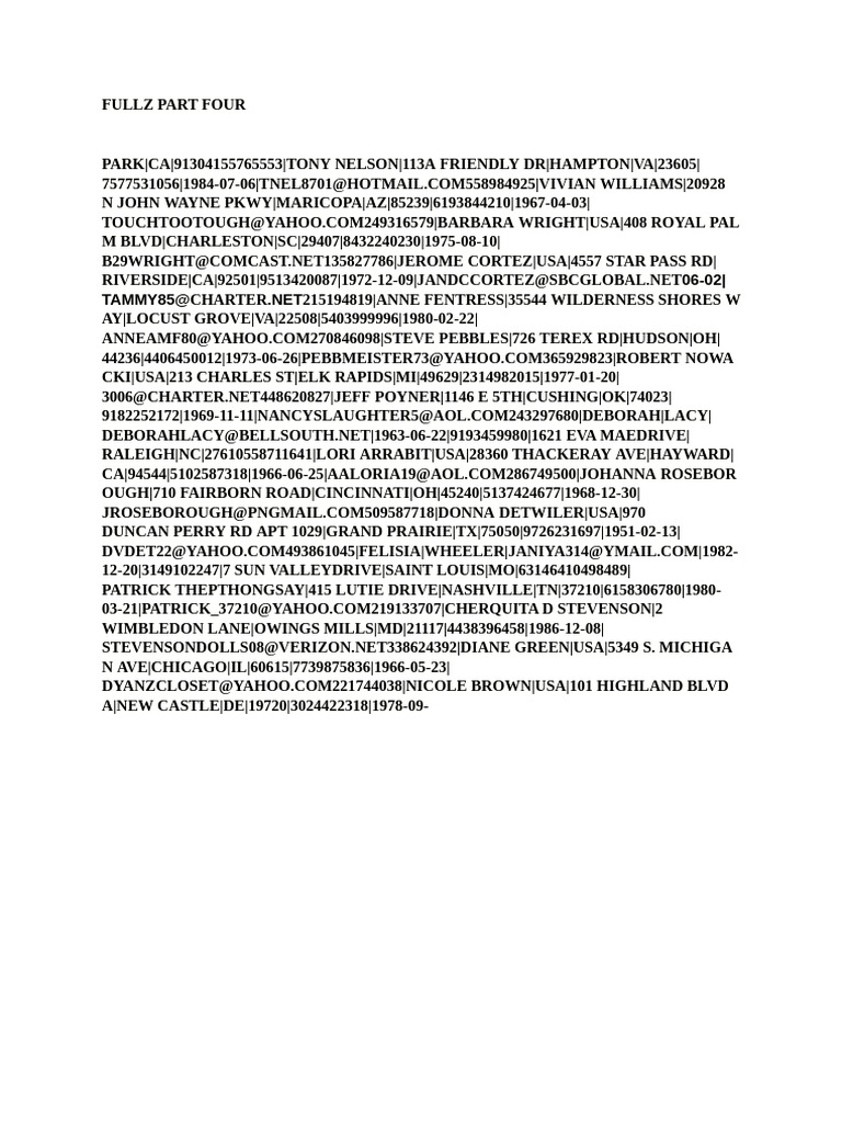 Fullz Part Four | PDF