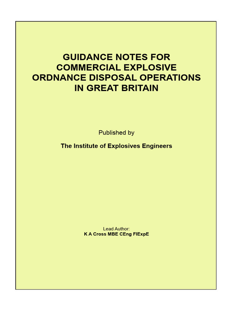EOD Notes | PDF | Bomb Disposal | Occupational Safety And Health