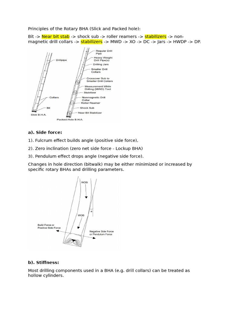 Principles of The Rotary BHA | PDF | Force | Mechanical Engineering