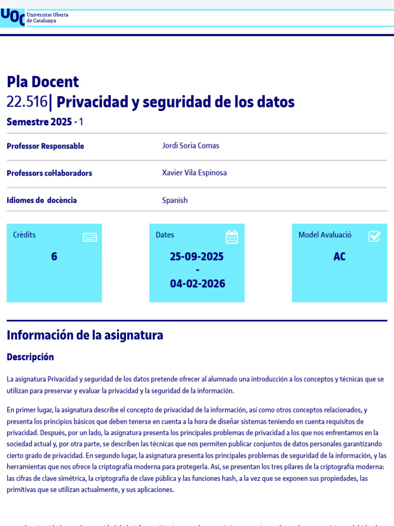 Privacidad y Seguridad de Los Datos PDS | PDF | Datos | Inteligencia ...