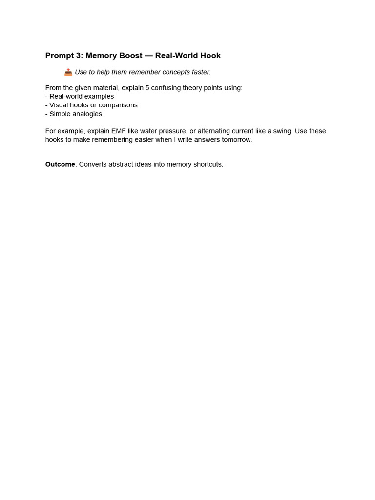 Prompt 3 - Memory Boost - Real-World Hook | PDF