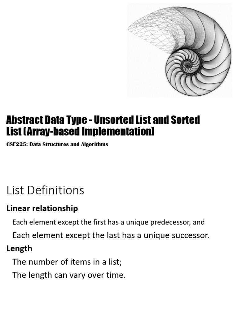 Unsorted Sorted List - Array | PDF | Boolean Data Type | Computer ...