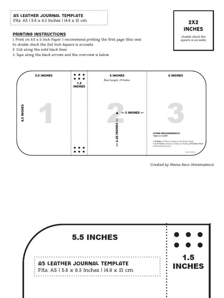 A5+ +Leather+Journal+Template+ +Mema+Keco | PDF | Manufactured Goods
