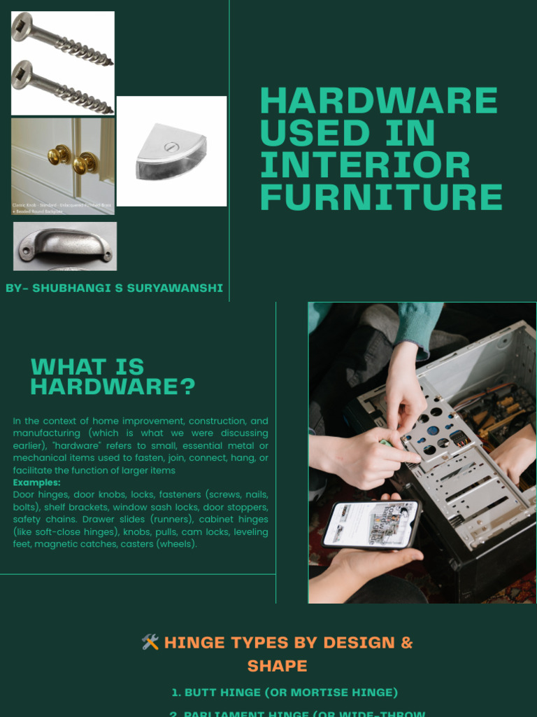Hardware Used in Interior Furniture | PDF | Screw | Door