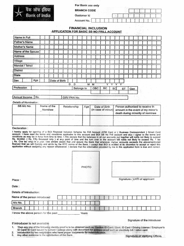 AC Opening Form | PDF