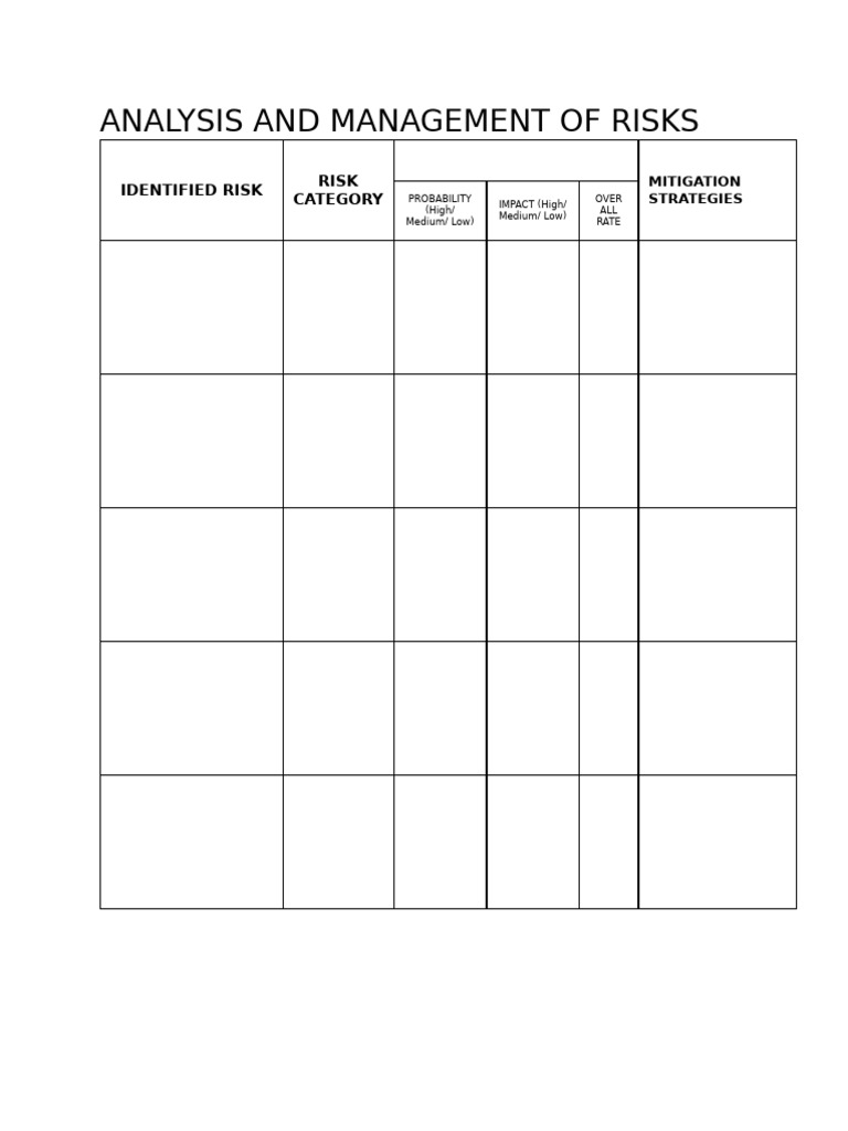 Analysis and Management of Risks | PDF