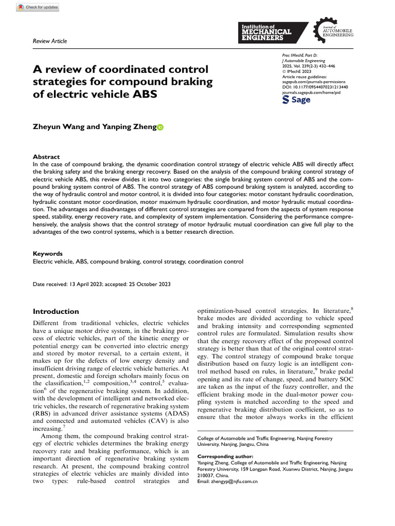 Wang Zheng 2023 a Review of Coordinated Control Strategies for Compound ...