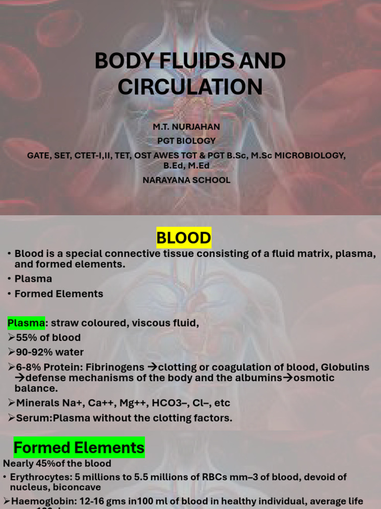 Body Fluids and Circulation | PDF | Heart | Circulatory System