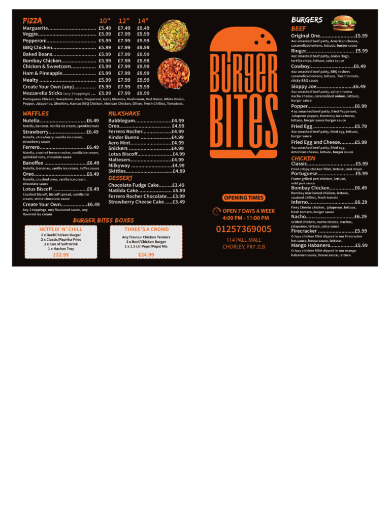 Burger Bites Menu | PDF