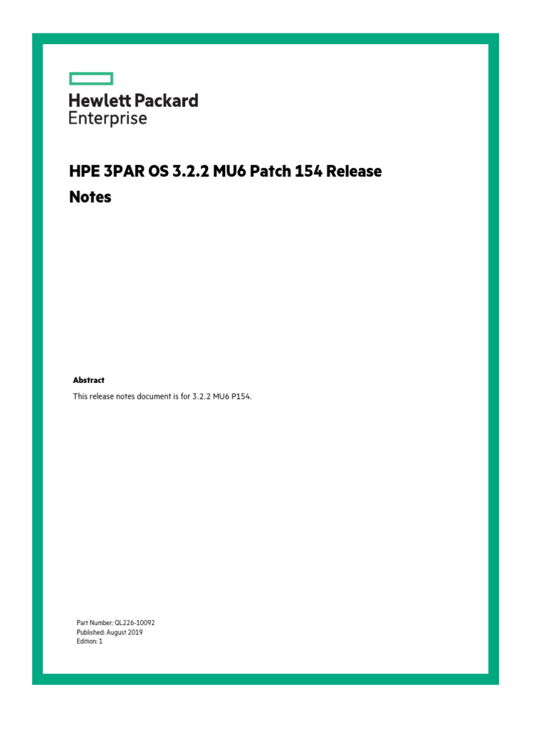 3.2.2-MU6 Patch 154 Release Notes | PDF | Intel | Server (Computing)