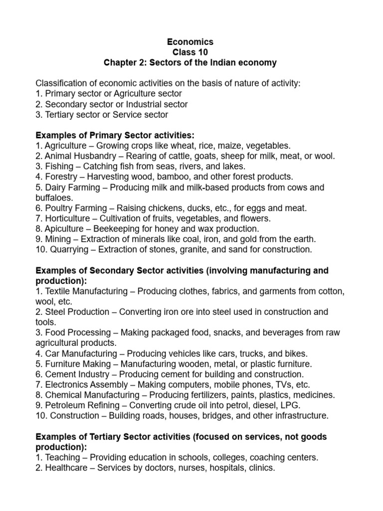 CH 2 - Sectors of The Indian Economy | PDF | Agriculture