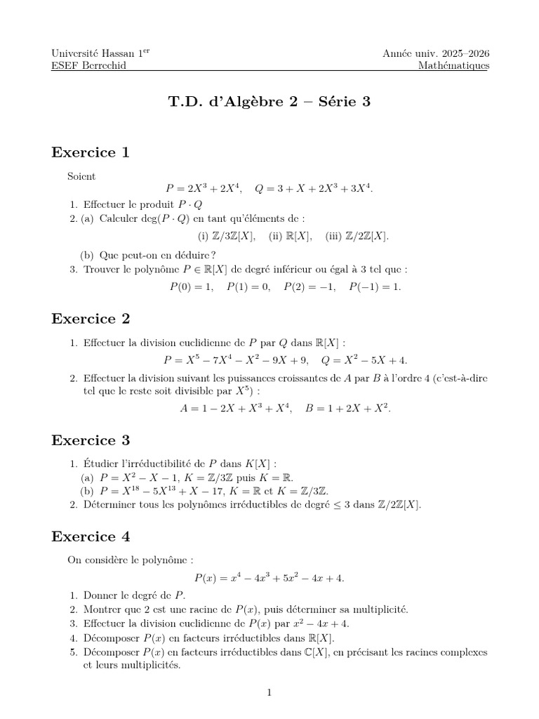 TD3 2025 2026 - Esef | PDF