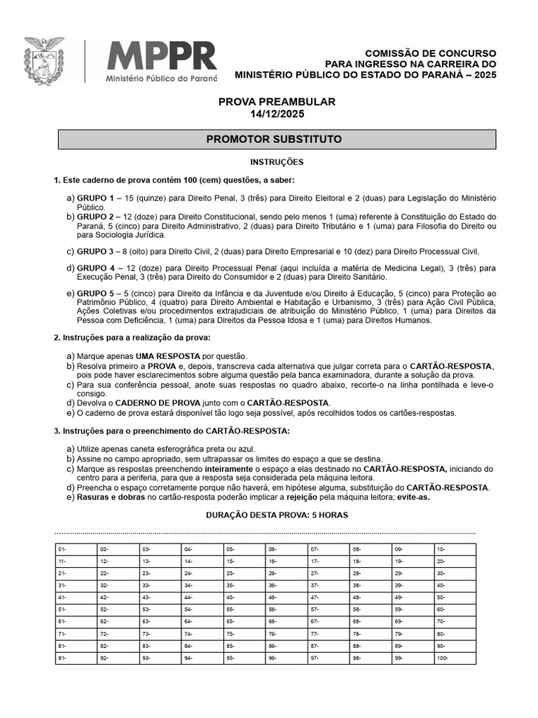 Prova Preambular 2025 | PDF | Intenção (Direito Penal) | Crimes