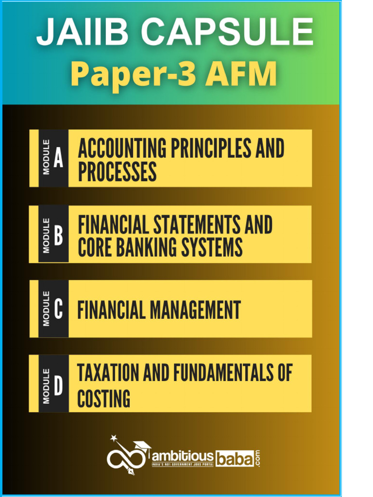 JAIIB Capsule PDF Paper 3 AFM by Ambitious Baba | PDF | International ...