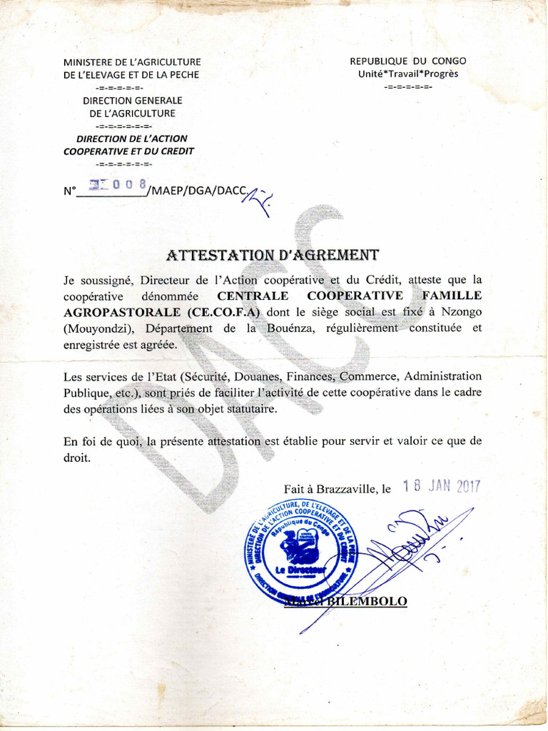 Attestation Cofa1 | PDF