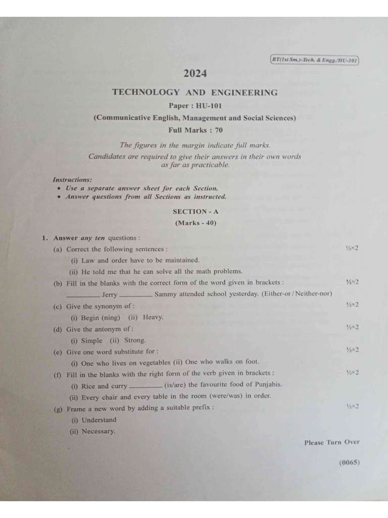 Sem 1st End Sem 2024 All | PDF
