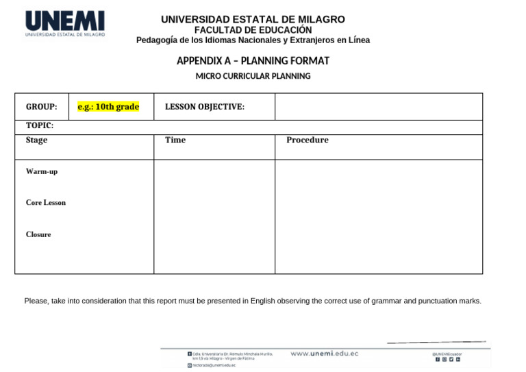 Appendix a - Tutoring Class Lesson Planning (1) | PDF