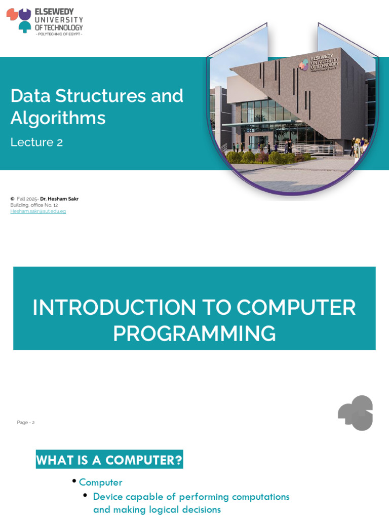 Data Structures and Algorithms Lecture 2 | PDF | Programming | Computer ...