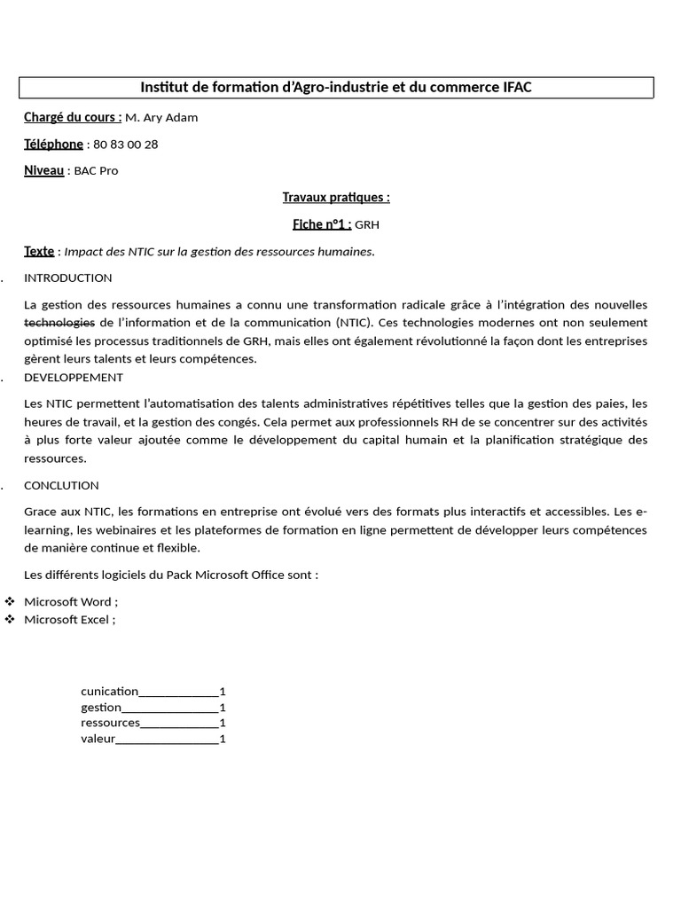 Texte Les NTIC | PDF