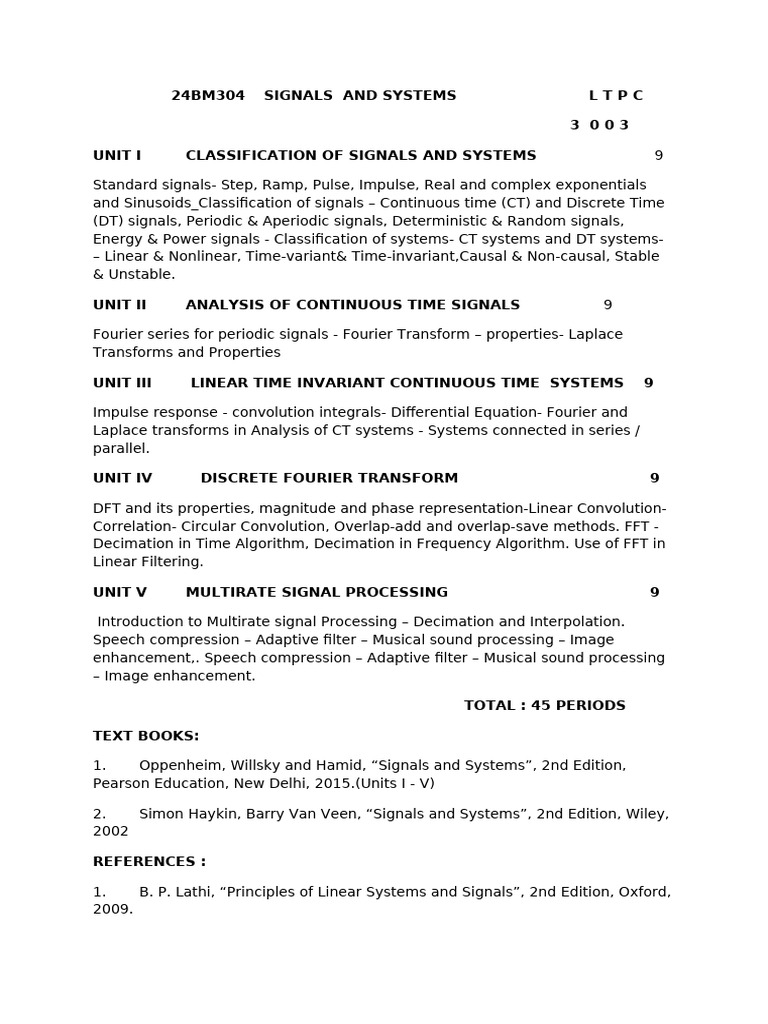 Signal and Syatems, BSP, BSP Lab | PDF | Discrete Fourier Transform ...