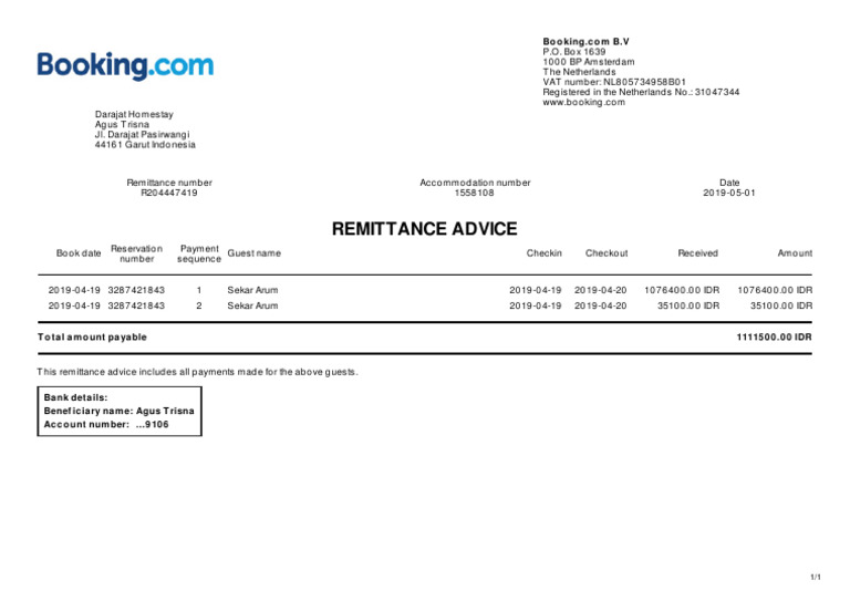 Remittance Advice 4447419 | PDF