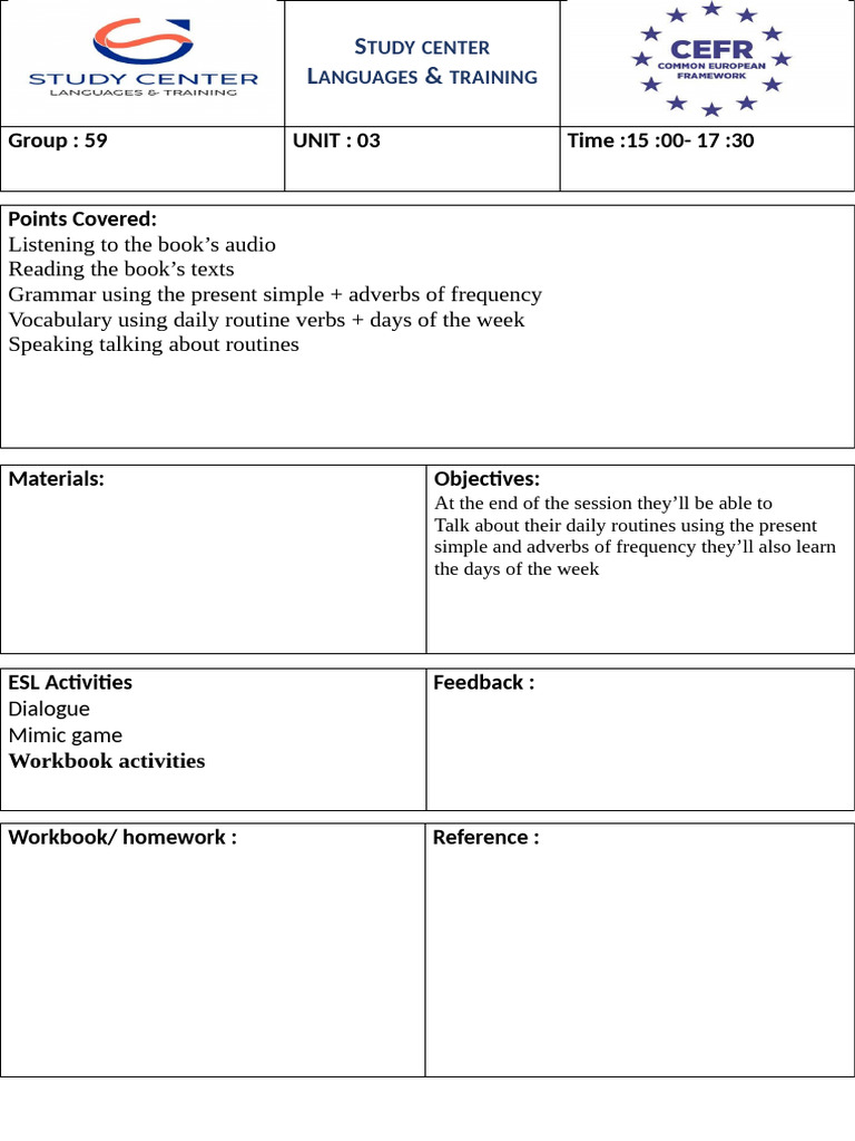 lesson plan month 3 | PDF | English As A Second Or Foreign Language ...