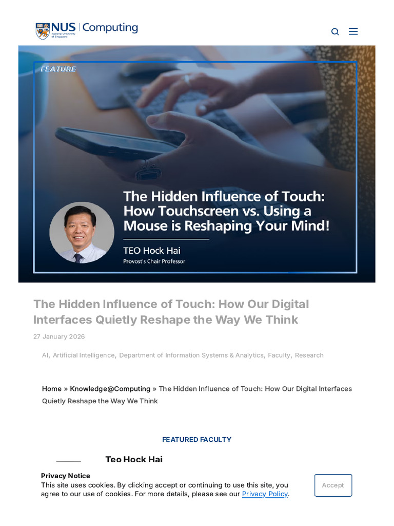 The Hidden Influence of Touch - How Our Digital Interfaces Quietly ...