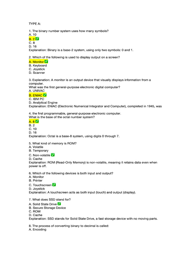 Computer Exam Prep | PDF