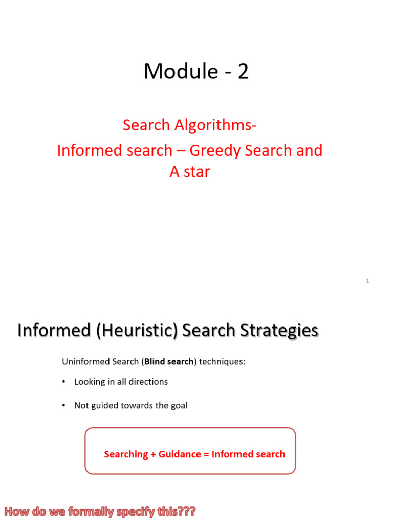 Module-2-6 Search Algorithms GS and A Star Informed Search | PDF ...
