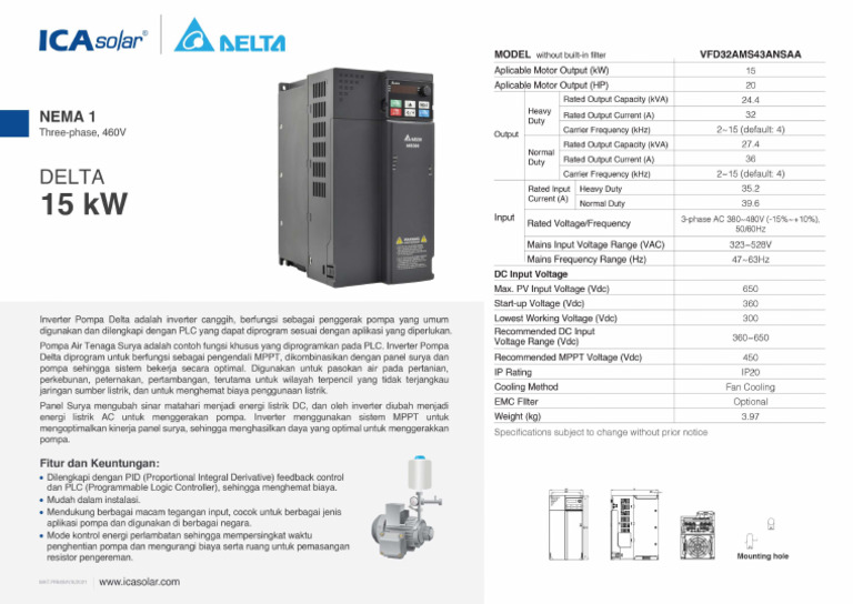 Ica Inverter Delta 15kW | PDF