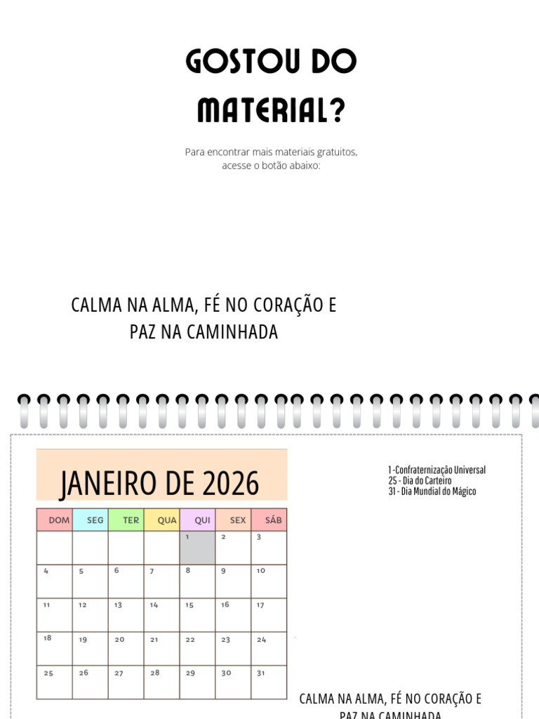 Calendario 2026 para Imprimir Com Feriados PDF | PDF