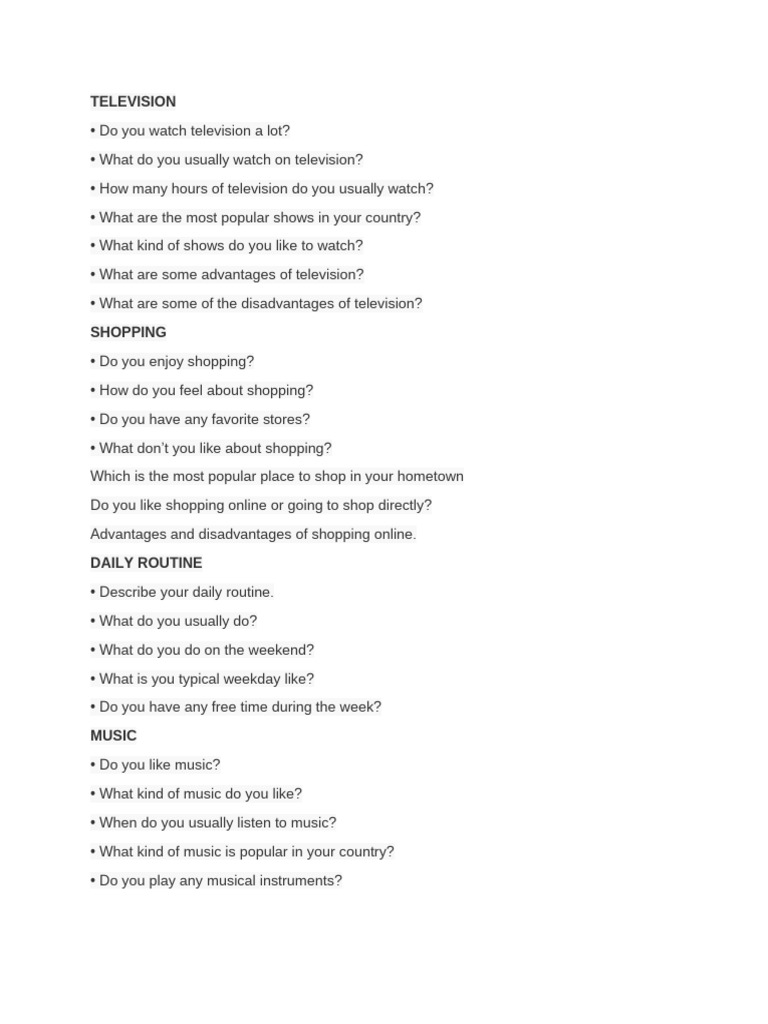 Topic for Speaking | PDF