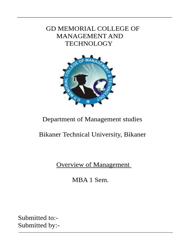 (Final) Overview of management | PDF | Strategic Management | Leadership