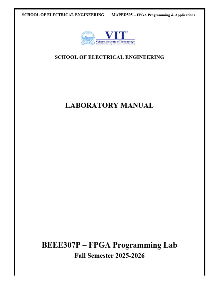FPGA Lab Manual | PDF | Field Programmable Gate Array | Hardware ...