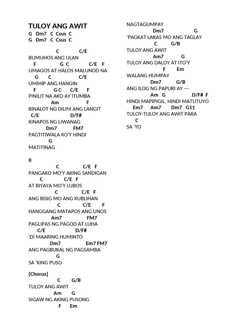 Tuloy Ang Awit | PDF