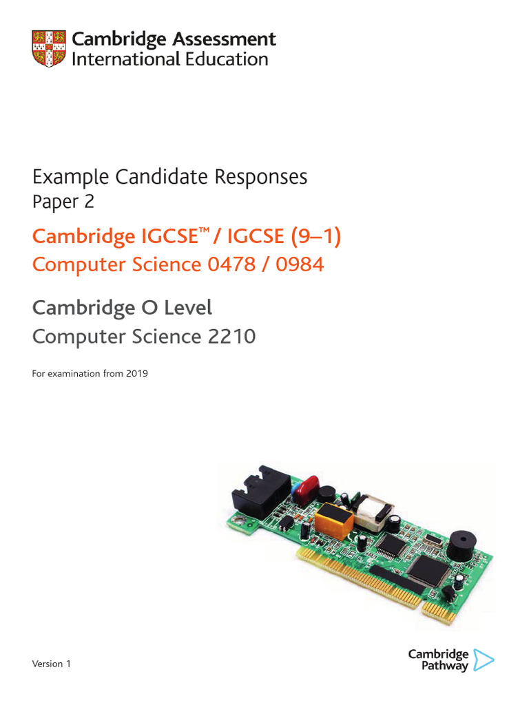 0478 Example Candidate Responses Paper 2 (For Examination From 2019) | PDF