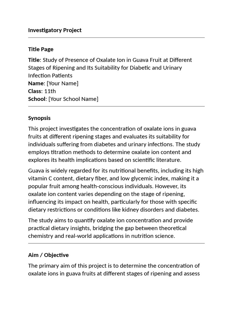 Investigatory Project Pari | PDF | Titration | Chemistry