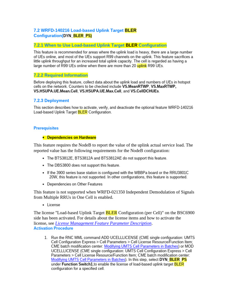 Load-based Uplink Target BLER Dynamic BLER Anand | PDF | High Speed ...