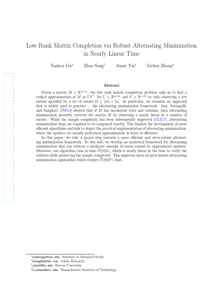 Low Rank Matrix Completion Via Robust Alternating Minimization in ...