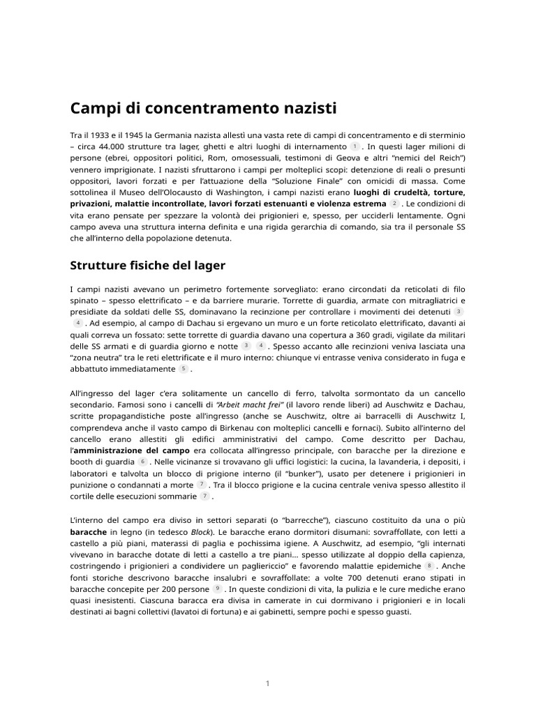 Campi Di Concentramento Nazisti | PDF